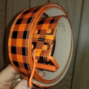 Orange & Black plaid belt